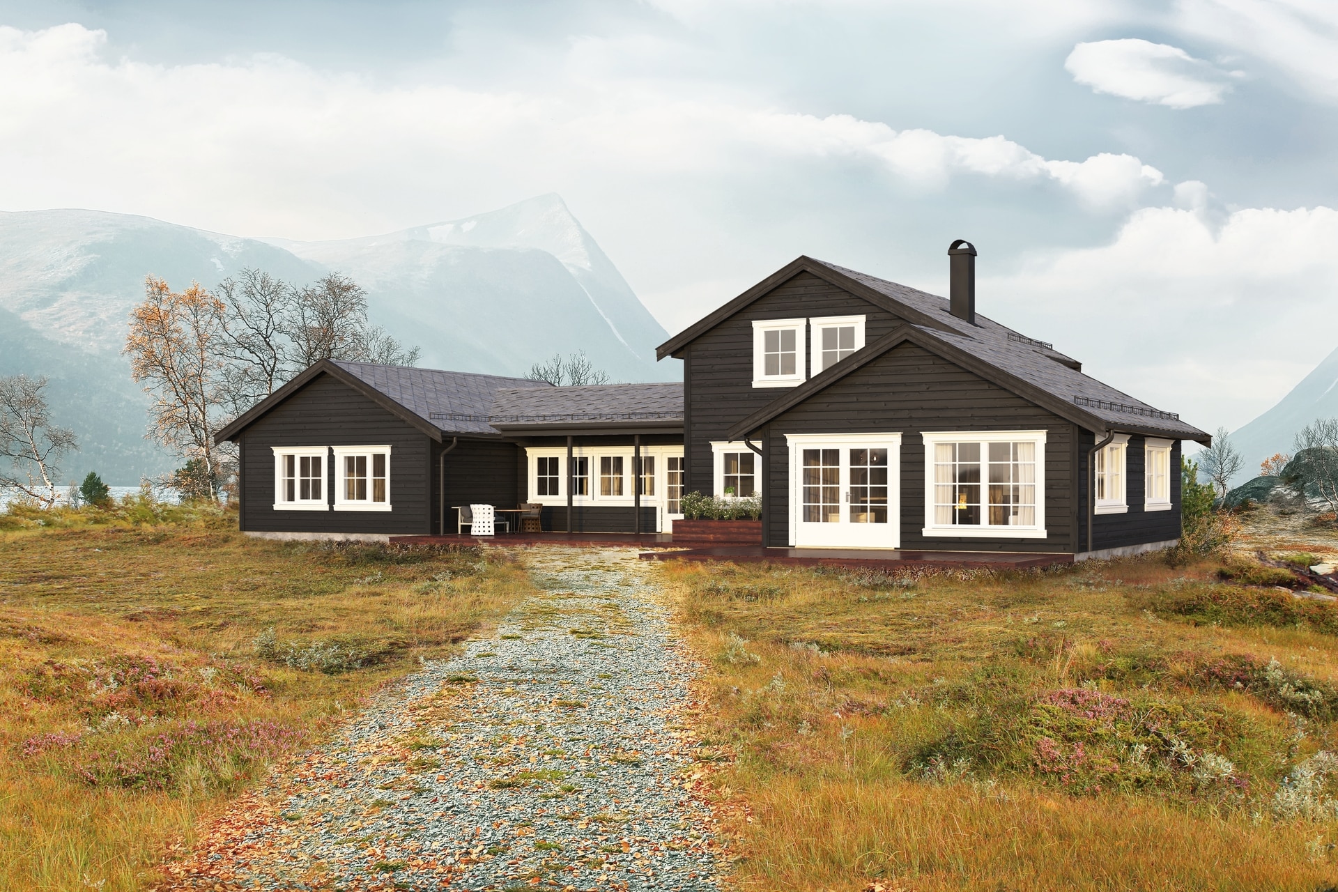 Tradisjonell norsk fritidsbolig bygget med Talgø Tradbo elementer.